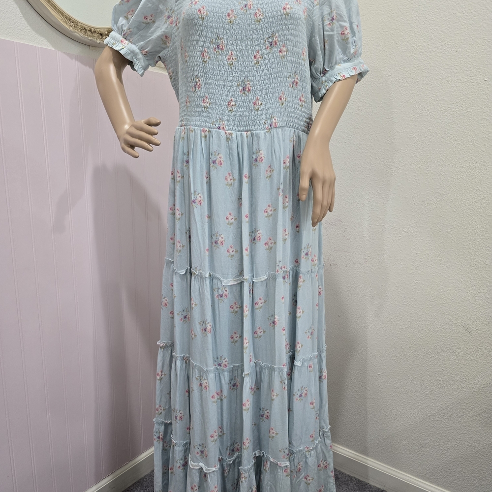 Floral Blue Maxi Dress